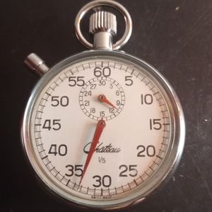 GORGEOUS VTG CHATEAU 1/5 SWISS Made Mechanomatic Stop WatchWORKING CONDITION